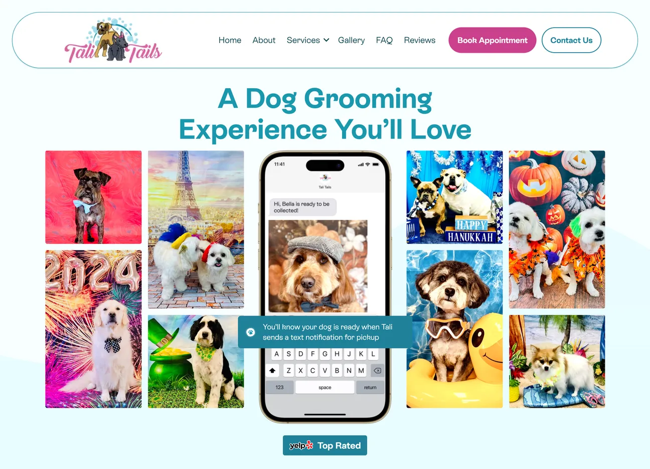 Tali Tails themed dog grooming photos
